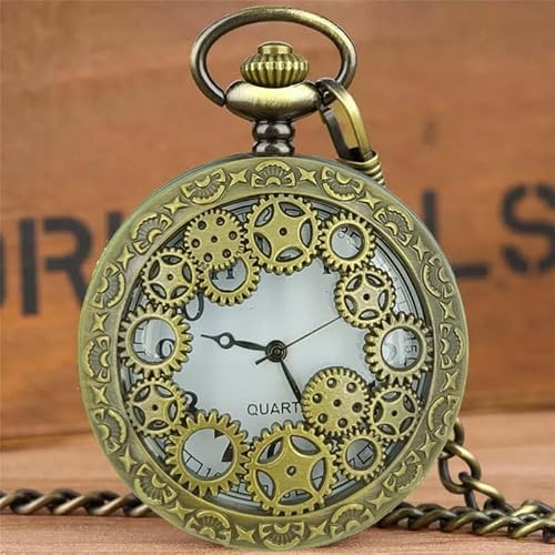 Seven-Square-Premium-Pocket-Watch-Antique-Key-Chain-Vintage-Bronze-Analog-Pocket-Watch-Stainless-Steel-Metal-Car-Bike-Home-Keychain-with-Key-Ring-Anti-Rust-Gift-for-Men-Women