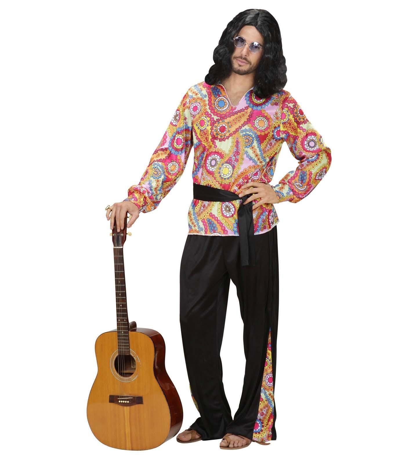 Hippie Dude Costume Large for 60s 70s Hippy Fancy Dress
