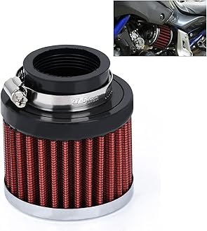 PTNHZ Universal Red Neck 1.5" 38mm Car High Flow Cold Air Intake Air Filter Power Intake Air Inlet System Air Cleaner