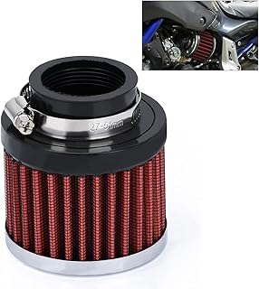 PTNHZ Universal Red Neck 1.5" 38mm Car High Flow Cold Air Intake Air Filter Power Intake Air Inlet System Air Cleaner