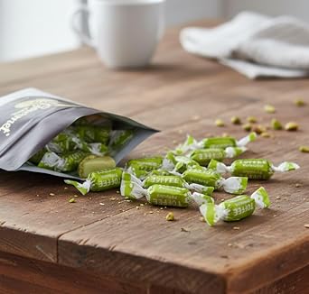 SweetGourmet Italian Pistachio Toffee, Wrapped Hard Candy, 2 Pounds
