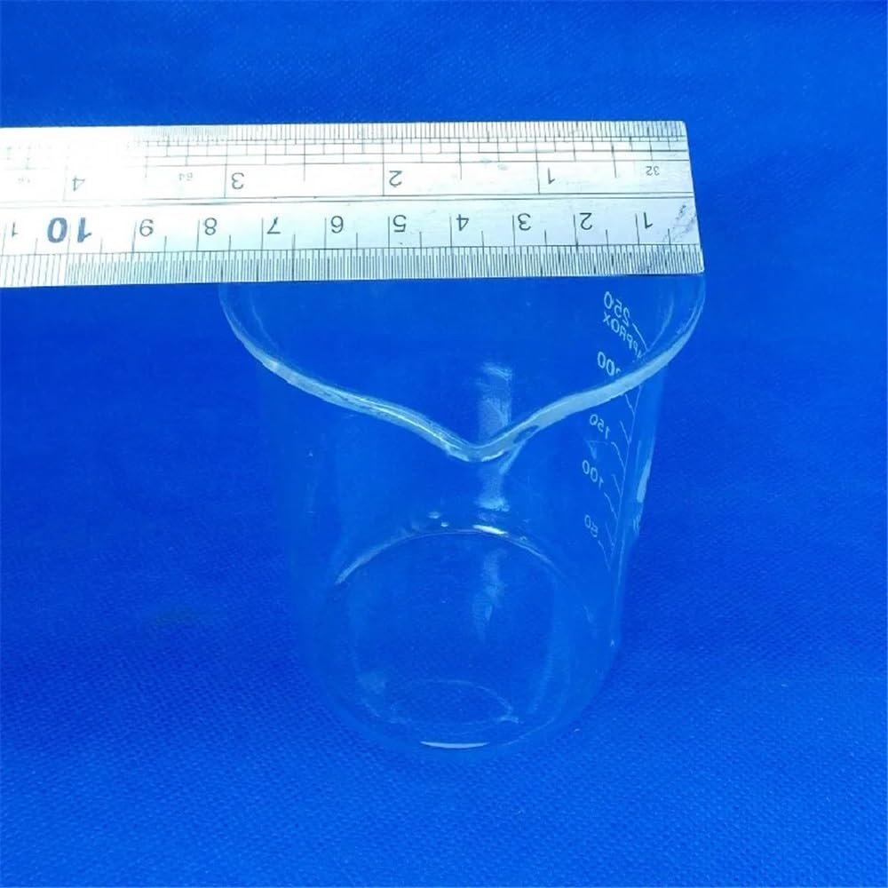 Zestaw 12 szklanych zlewek o pojemności 250 ml, do laboratorium, zestaw zlewek szklanych