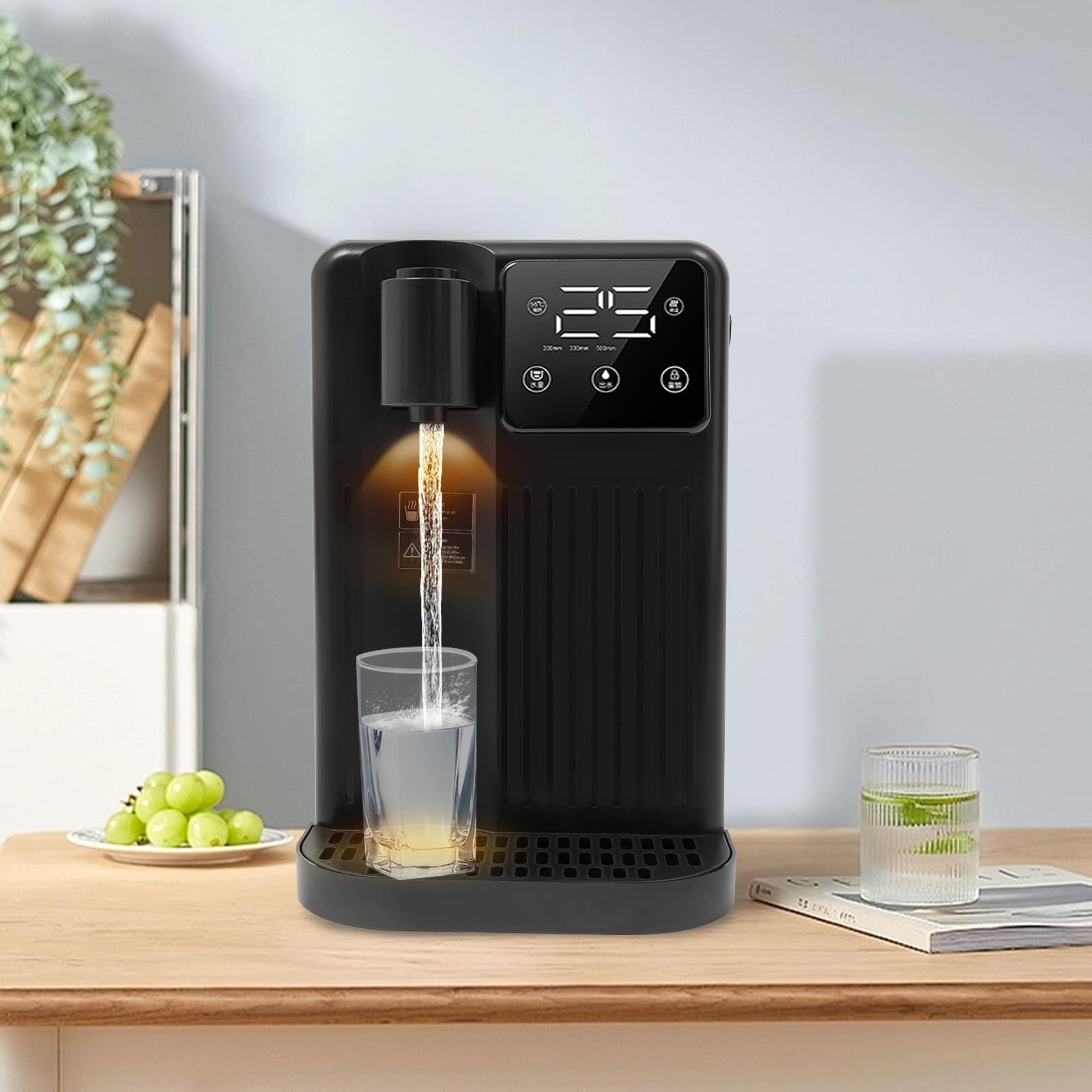 Distributeur d'Eau Chaude Instantanée 1700W avec Filtre, Écran Tactile LED, Réservoir 3L, Noir