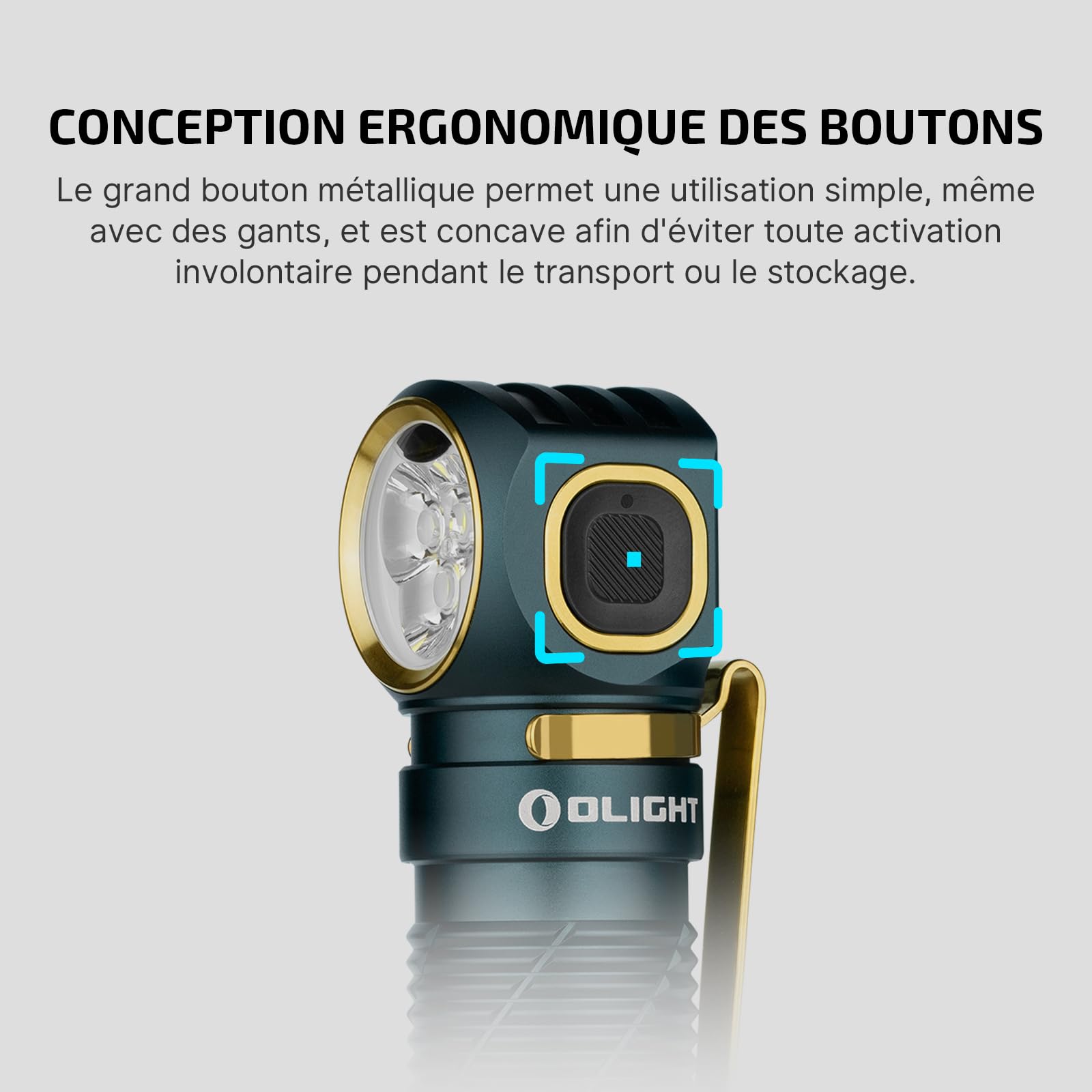 OLIGHT Perun 3 Lampe Frontale Ultra Puissante Rechargeable USB EDC 3000 LM Portée Max. 160 Mètres Torche Clignotant 7 Modes Étanche IP68 Headlamp LED Feu Rouge Pour Camping,Jogging (Bleu Orage)