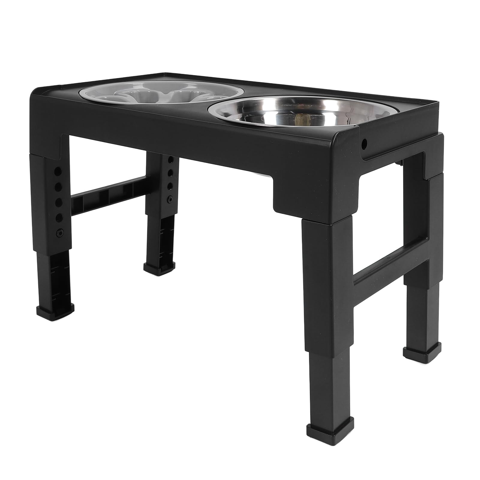 Cuencos Elevados para Perros, Comedero para Perros de Ajustable con Cuencos Dobles de Acero Inoxidable, Soporte Elevado para Cuencos para Mascotas, Fácil de Limpiar