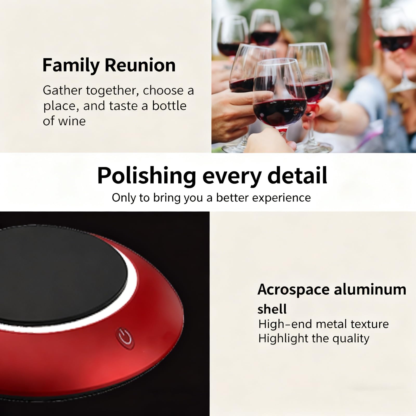 Décanteur électrique pour aérateur de vin, fonctionnement en un clic, filtre en acier inoxydable, éclairage ambiant, idéal pour bars, restaurants et réunions de famille