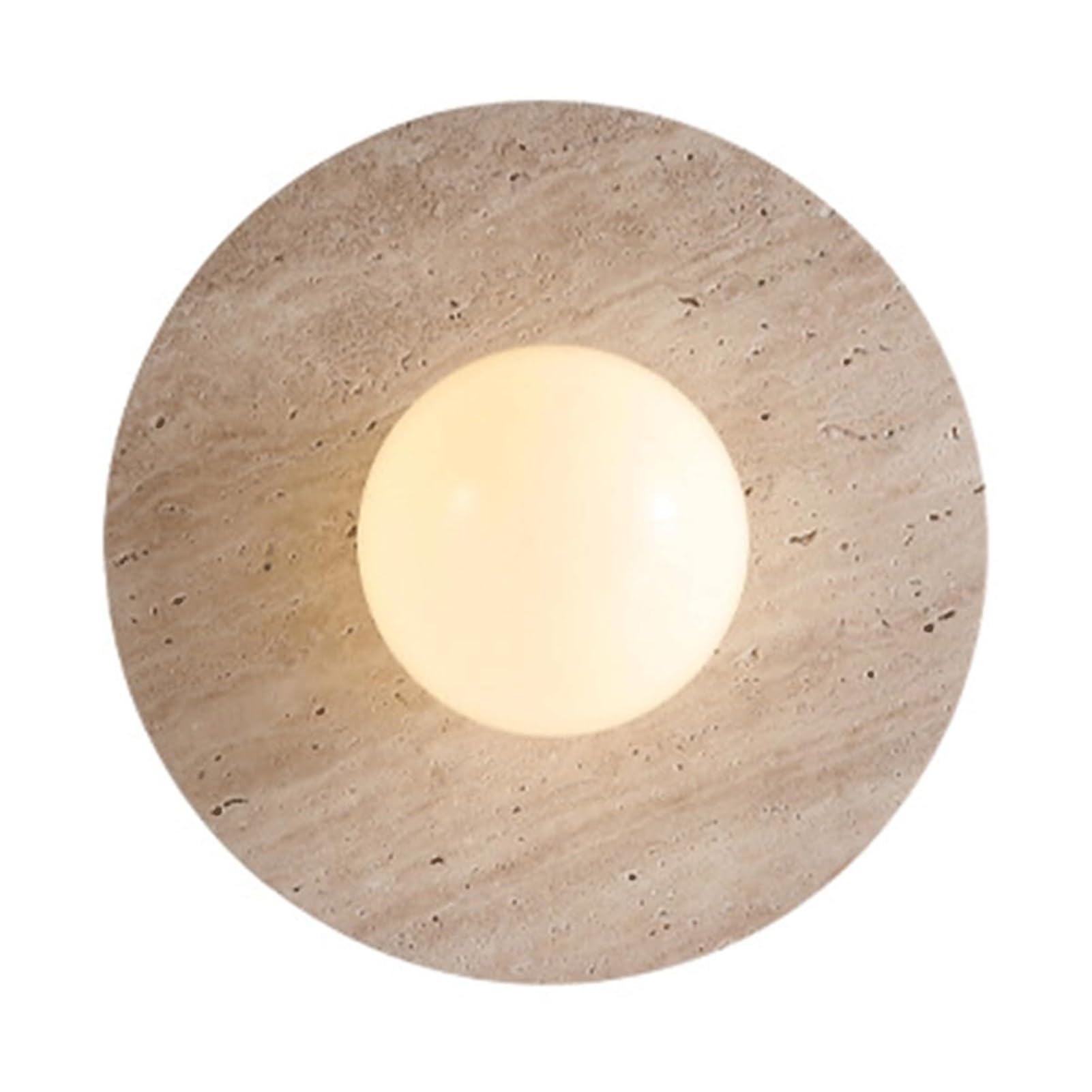 KBUUKYYXouy Minimalist Natural Stone Wall Light Lamp Sconce Fixture Modern with Globe Glass Shade Spanish Round Hardwired for Entryway Hallway Bedroom