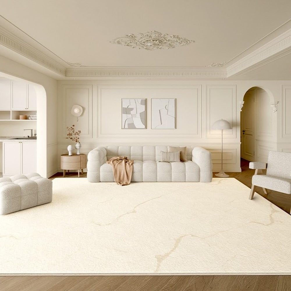 Tapis minimaliste créatif beige 80x160 pour décoration salon et chambre