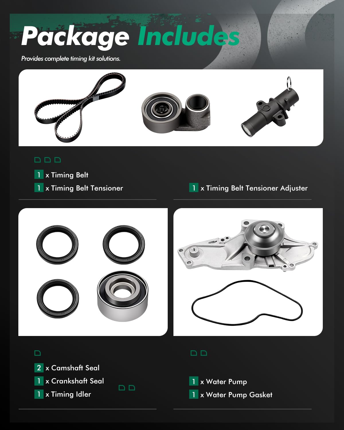 IRONTEK Engine Timing Belt Kit W/Water Pump For 2001-2006 For