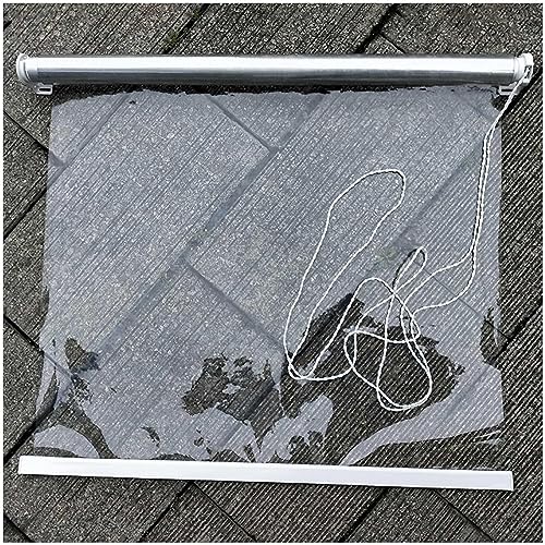 Persiana enrollable transparente impermeable de vinilo de PVC transparente para puertas y ventanas, resistente al viento, resistente a la lluvia, cortina enrollable de 120 x 200 cm de ancho x 200 cm