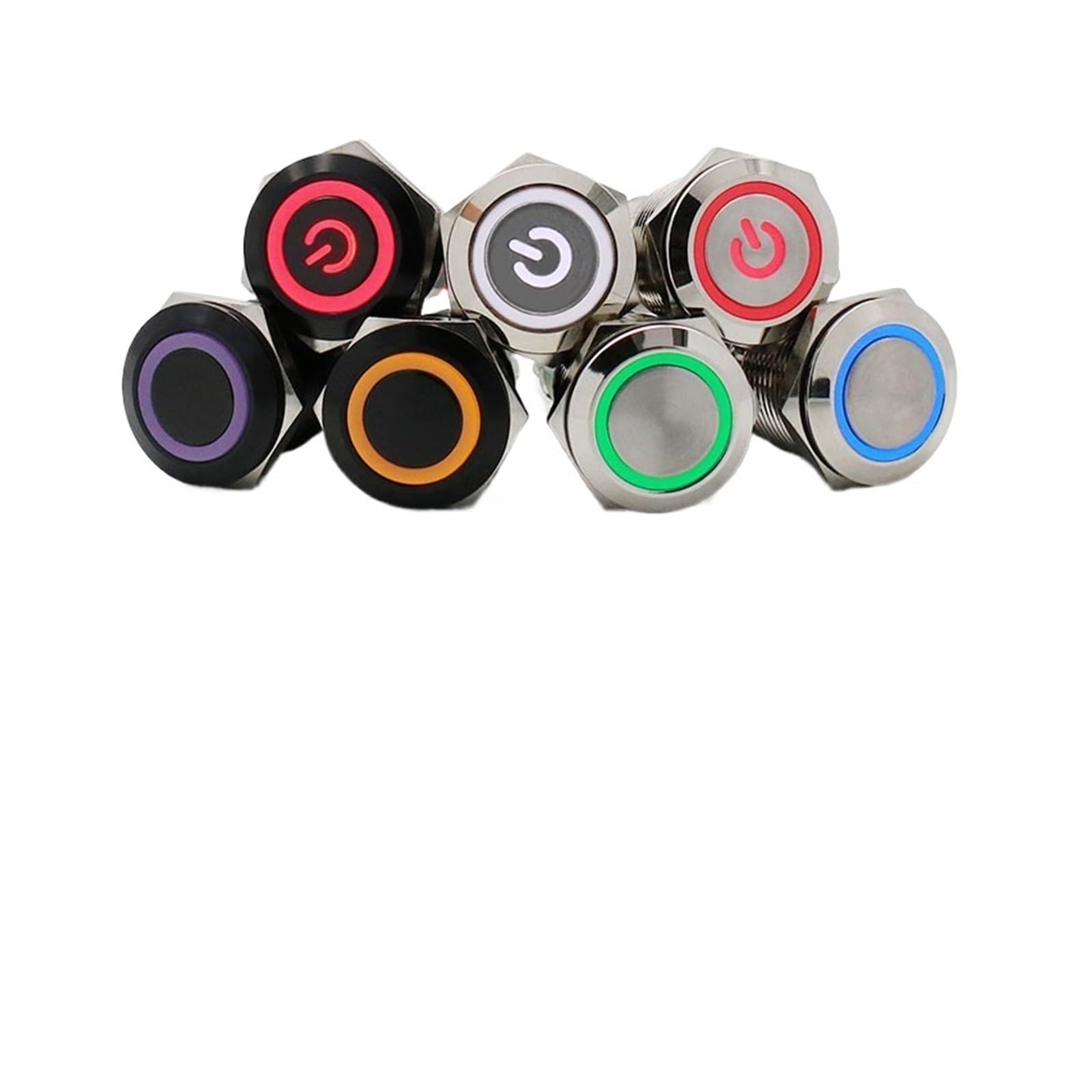 Interrupteur bouton-poussoir métallique 19mm étanche et fixant rouge 3-6V pour moteur
