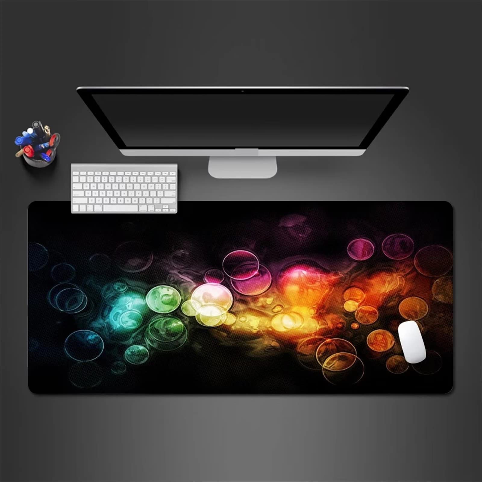 Colorful Bubbles Gaming Mouse Pad - Anti-Slip Neoprene Desktop Mat For Office & Gaming