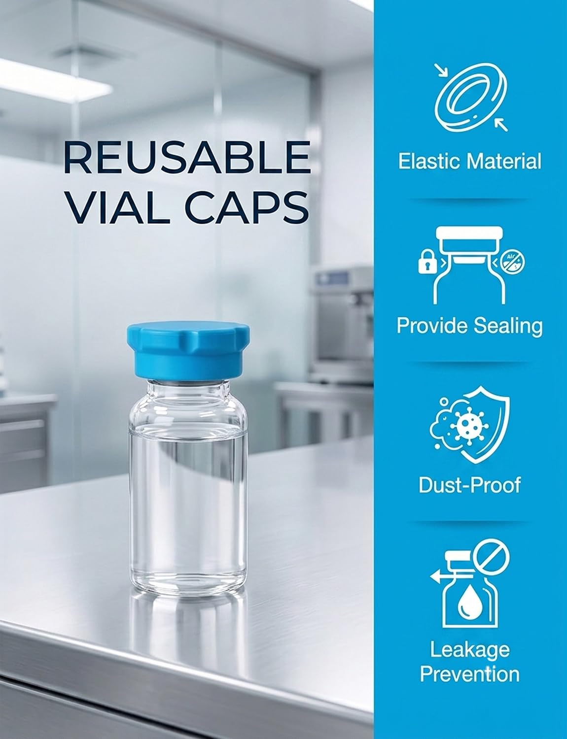 HFKPJRT 16 Pack Reusable Silicone Vial Caps for 30ml Glass Vials