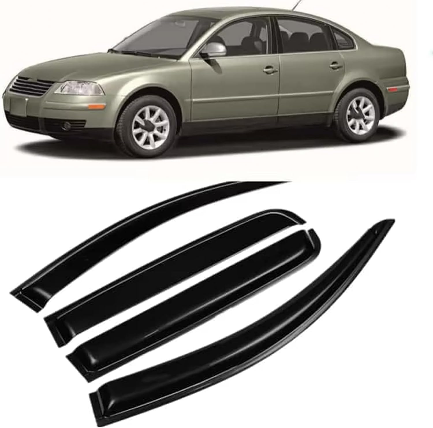 PLAKDFUU Wind Deflectors Rain Guards for VW Volkswagen Passat B5 Sedan 1997-2005 4Pcs, Side Window Visors Block UV & Rain, Fresh Air Flow