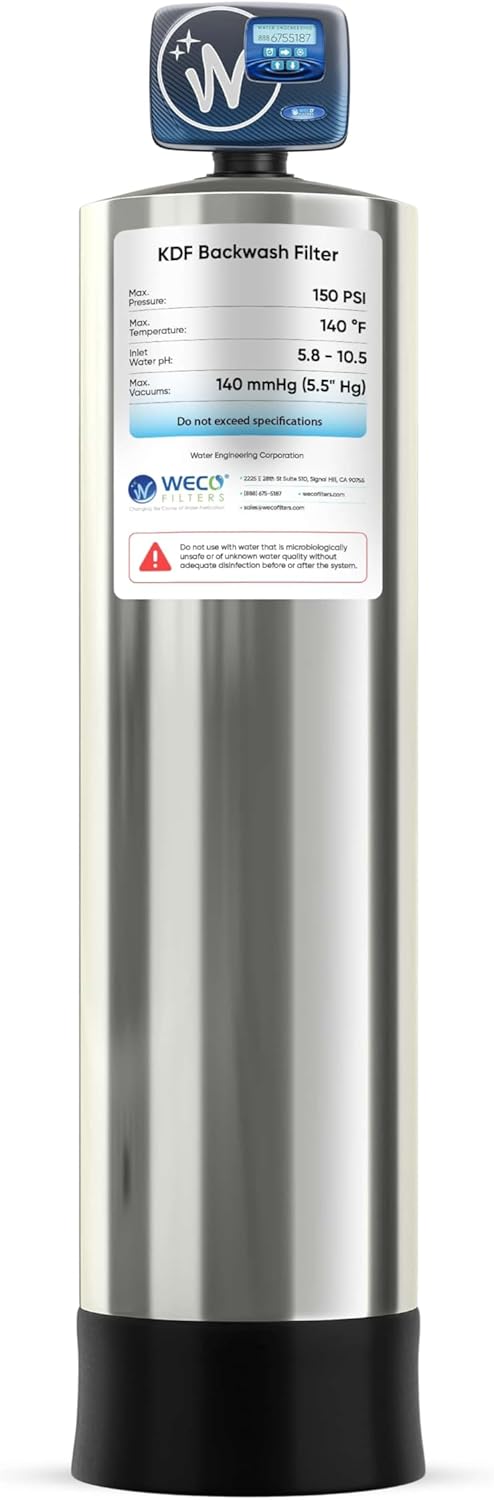WECO Whole House Filter with KDF-85 For Hydrogen Sulfide and Iron Removal (KDF85-1665)