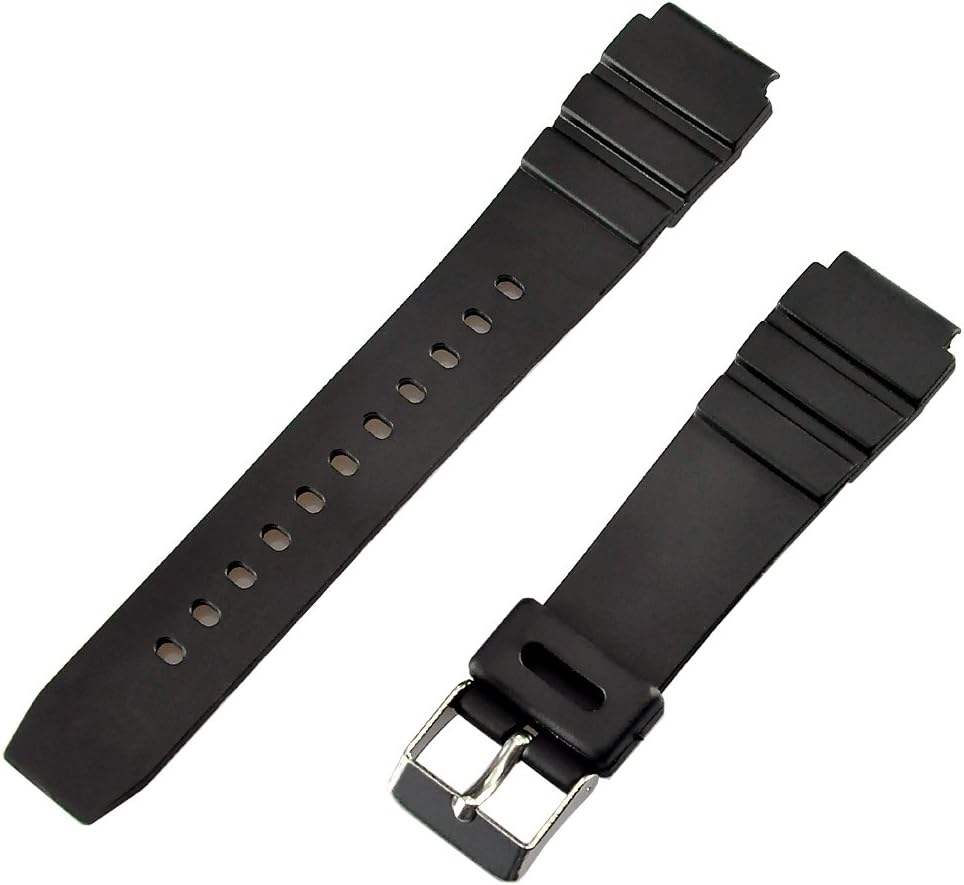 20mm Glossy Plain Black Rubber Silicone Divers Replacement Watch Strap / Band - Fits the Pebble Steel