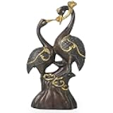 DreamsEden Metal Crane Tabletop Statue - Vintage Romantic Sculptures Home Decor & Gift for Anniversaries, Weddings, Shelf Decoration