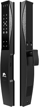 WINFREE 3D Face Recognition Smart Door Lock, Slim Door Smart Lock, Fingerprint, Passcode, IC Card, APP Control, Waterproof and Rechargeable, for Front Door and Gate