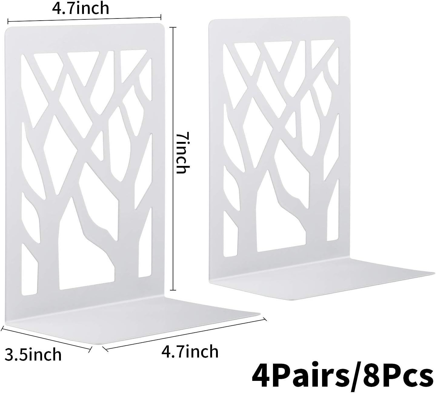 4 works Book Ends, MSDADA Desk Bookends Heavy Duty, Book Ends Holder for Shelves Metal Bookends for Office&School - Image 3
