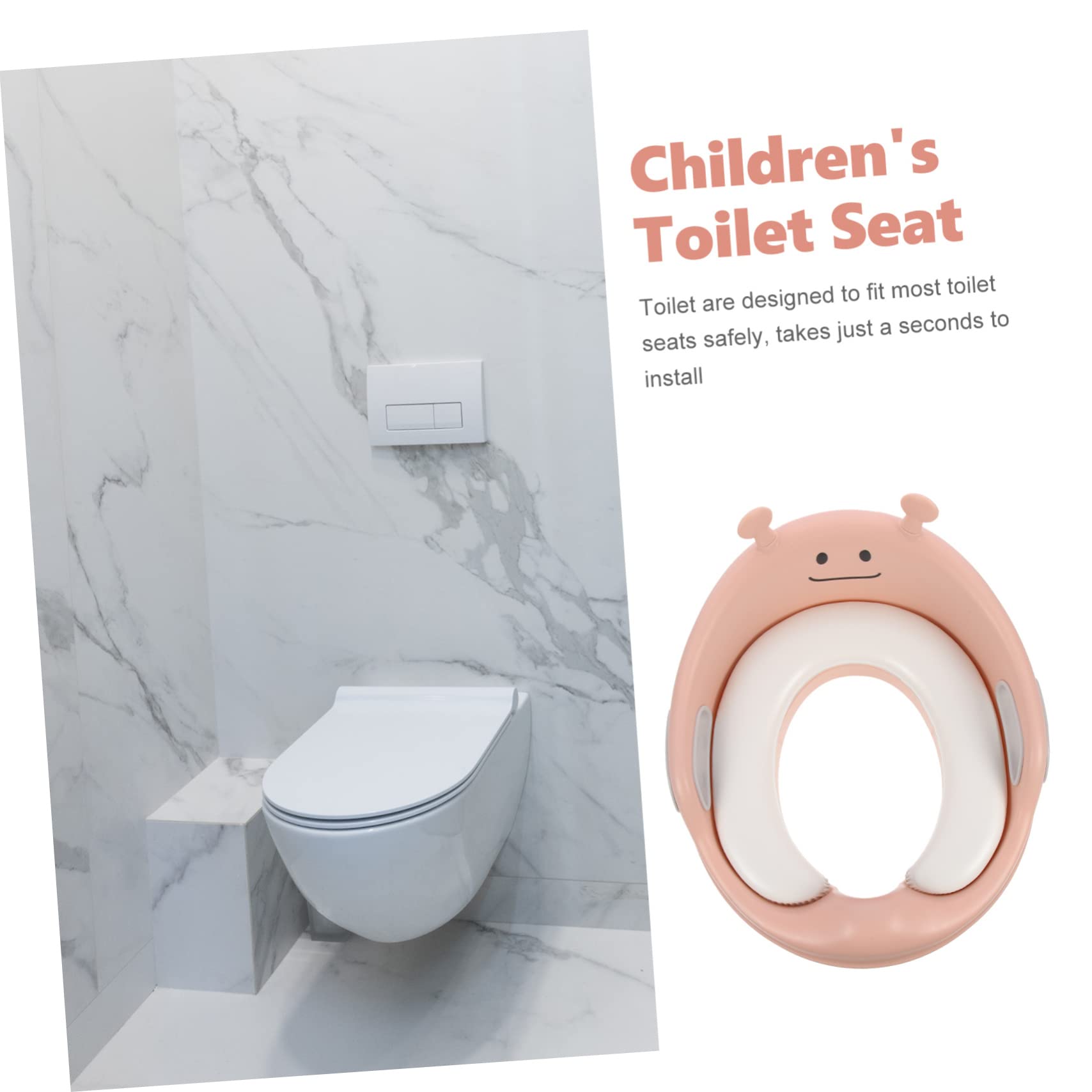 FRCOLOR Riduttore Wc Ragazzo Ragazza Portatile Con Impugnature Di Sicurezza Sedile Confortevole in Pu Design Ergonomico Schienale Adatto Ai Wc Standard Per Allenamento Vasino Autonomo Raga