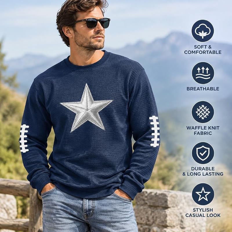 Elneeya Mens Game Day Shirt Rugby Waffle V001-navy XX-Large – product photo 7 of 7