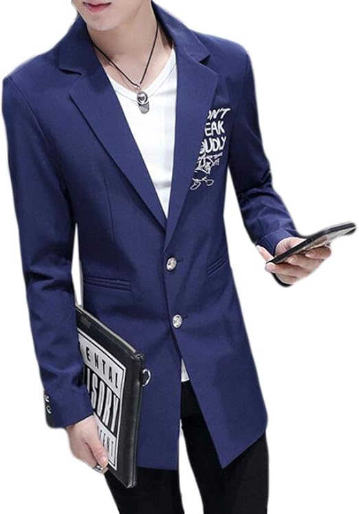 Amazon Alppvメンズ スーツ ロング丈 コート ジャケット 春 秋 夏 薄手 トップス メンズ ジャンパー メンズ ファッション スーツ スリム 上着 カジュアル アウター メンズ 通勤 お仕事 コート コート ジャケット 通販