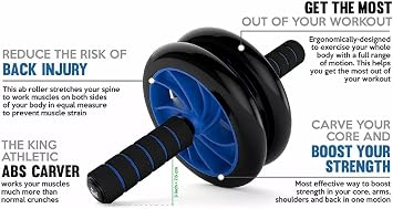 Ab Roller Wheel – Core Strength Training Equipment for Home Gym – Ab Exercise Roller with Foam Handles – Abdominal Workout Tool for Men and Women