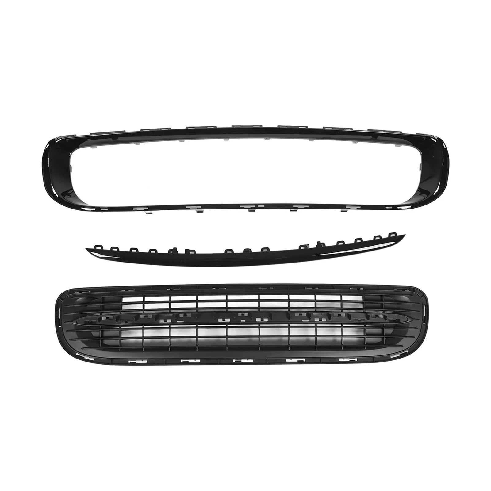 Front Bumper Lower Grille + Grille Frame + Grille Trim 51117250789 51117250787 51117250785 Compatible For Mini Cooper R56 LCI 2011-2013