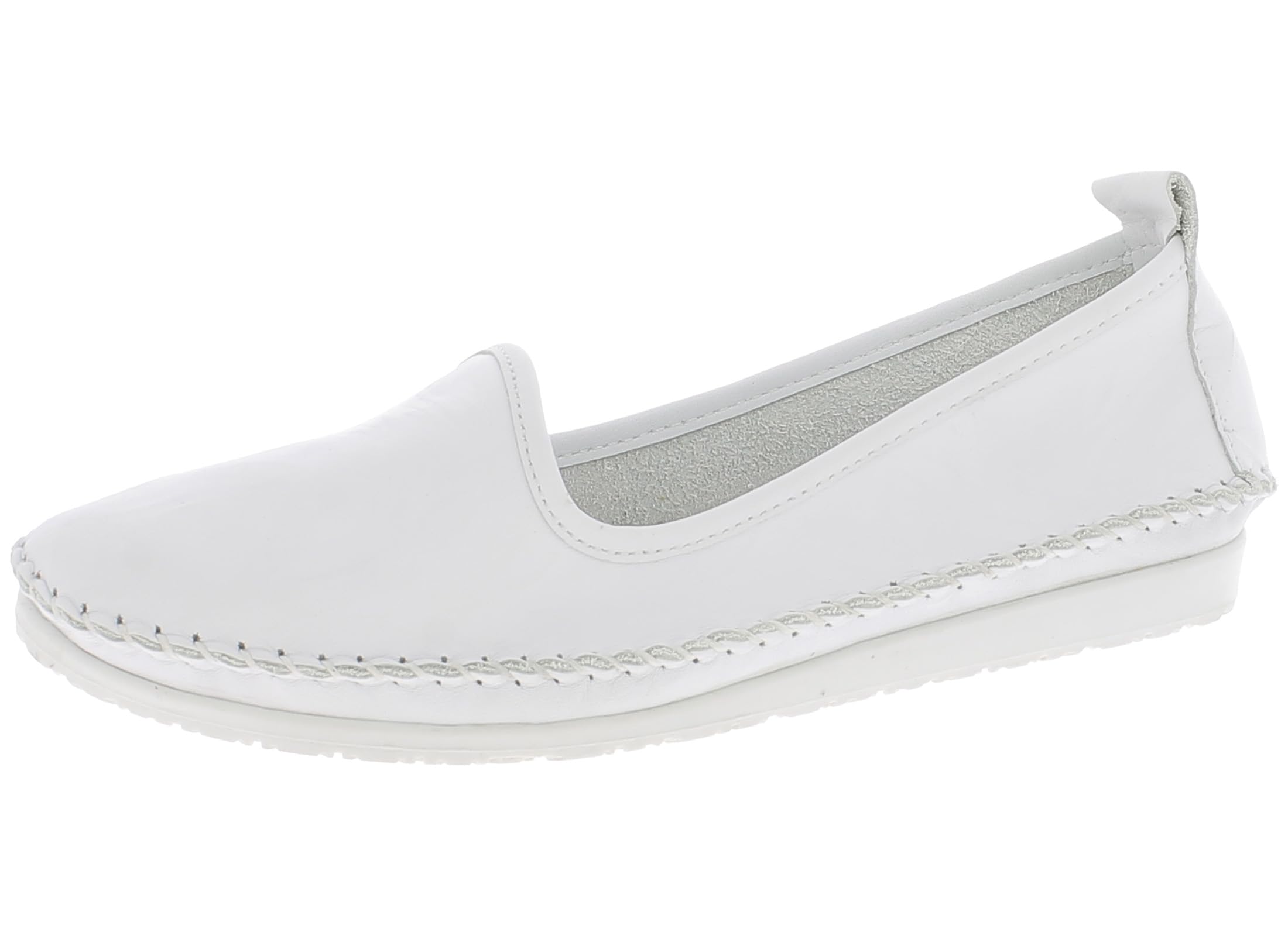 Andrea Conti Women's Slippers 0027449 Ballerina Moccasins, White, 42