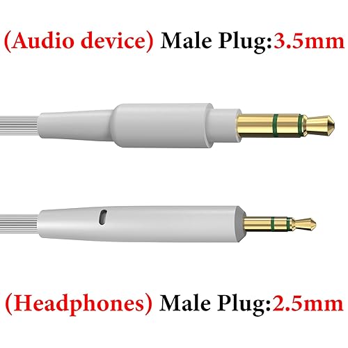 Miniatura 3 de Geekria QuickFit - Cable de audio compatible con Bose QuietComfort 45 QC 35 Series II QC 35 QC 25 NC 700 700 ANC cable estéreo de repuesto auxiliar