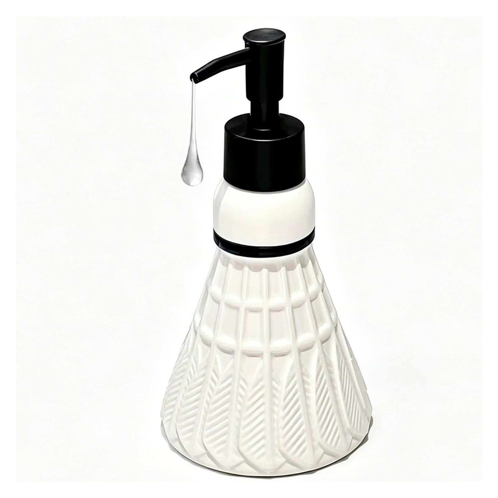 Yofab Badminton Countertop Cute Football Hand Soap Dispenser Ceramic Liquid For Bathroom Vintage Bathroom Decor