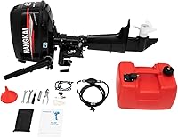 Vista 9 de Motor fuera de borda, 4 tiempos 6.5 hp motor de barco de alta resistencia motor de barco de pesca con sistema CDI sistema de refrigeración por agua