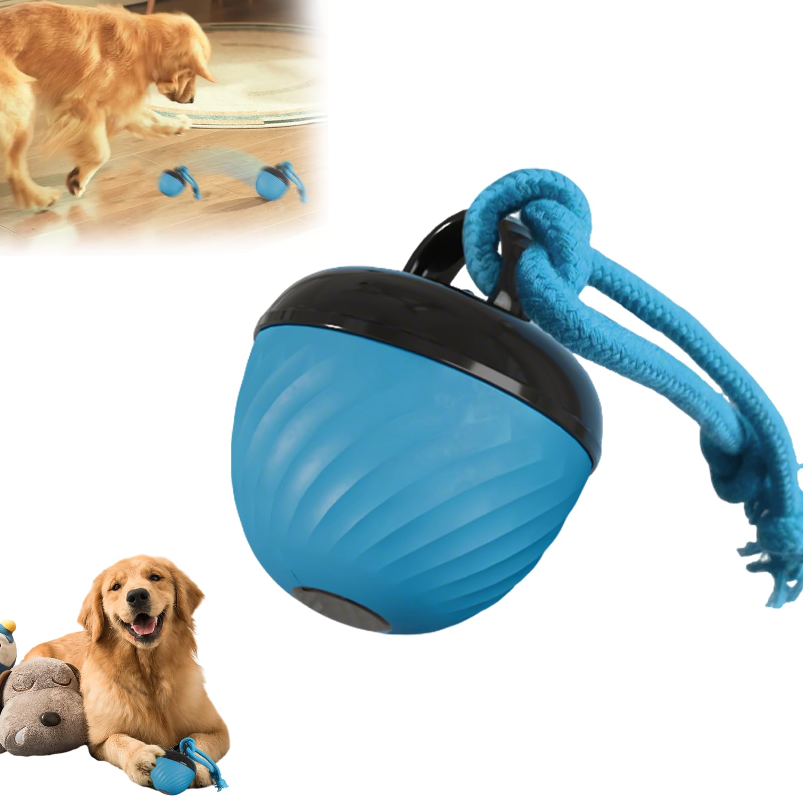 Electric Interactive Dog Toy Ball, Automatic Active Rolling Balls for Small Medium Dogs, Interactive Dog Ball with 3 modes,Automatic Moving Dog Toy, Rechargeable Bouncing Pet Toys for Cat Dogs (blue)