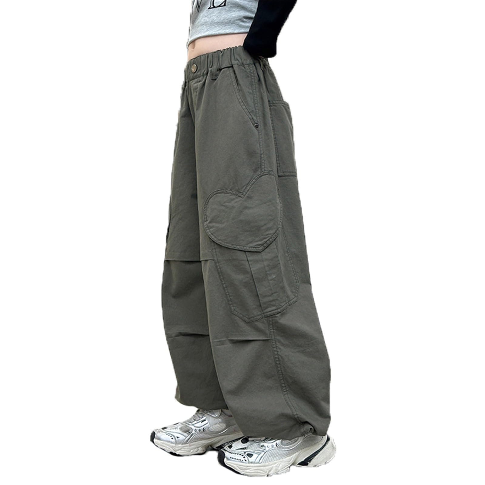 Pantalones Cargo Niña 2-12 Años Invierno Cálido Forro Polar Pantalón de Trabajo Ancho Casual Cintura Elastica Pantalon Trekking Adolescente Baggy Elasticos Cómodos Jogger Deportivo Outdoor