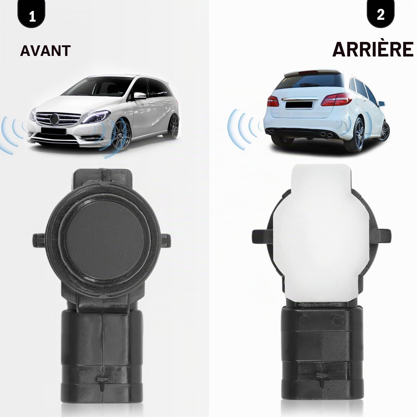 Capteur de stationnement PDC Assistant pour Classe A W176 Classe B W246 GLK X204 SL R231 Aide au recul Capteur de recul A0009050242, A0009050342 Capteurs de stationnement avant et arrière