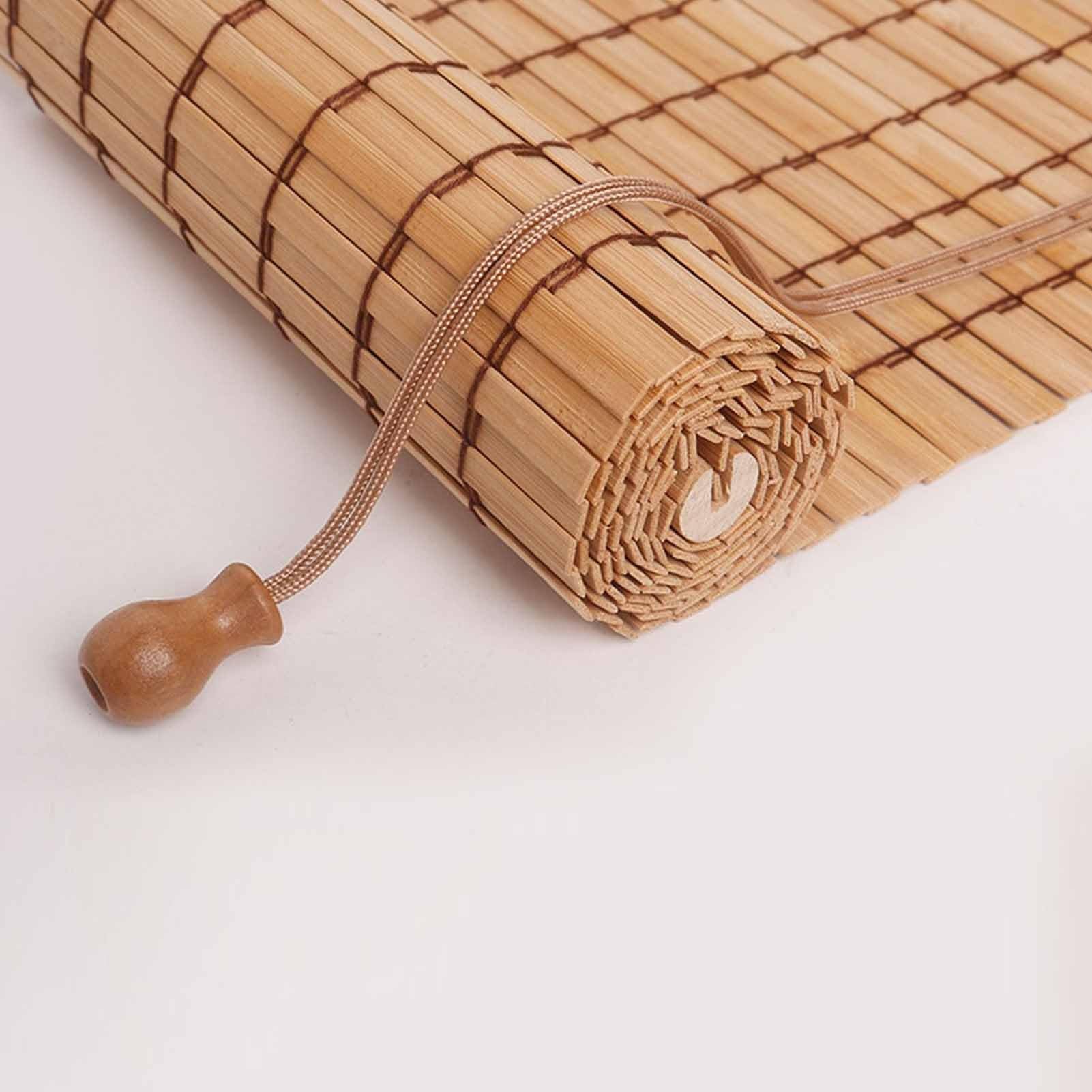 Bamboo Blinds for Indoor Windows,Bamboo Shades for Patio,Custom Roller Shades,Roman Curtains Roll Up Blinds for Outdoor Patio,Easy Installation(Tan)