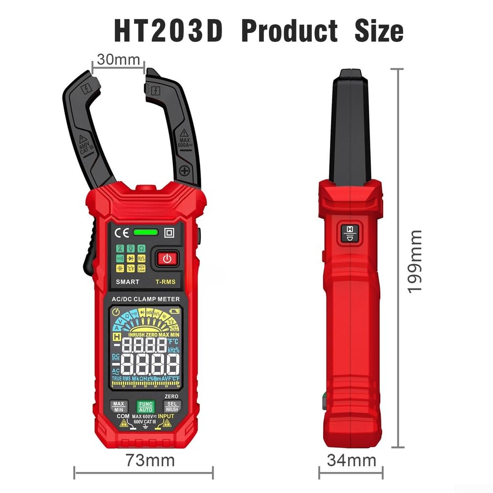 Zangenmultimeter True für rms 600A AC DC für strom Spannung Zangenmultimeter