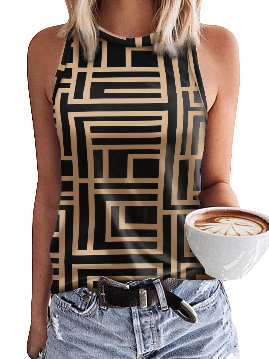 Tanmolo Tops Damen Tank Top Sommer Oberteile Neckholder | Ärmelloses Blusentop, V-Ausschnitt, Leichtes Sommer T-Shirt, Schlüsselloch-Detail, Luftiger Schnitt, Alltag und Büro