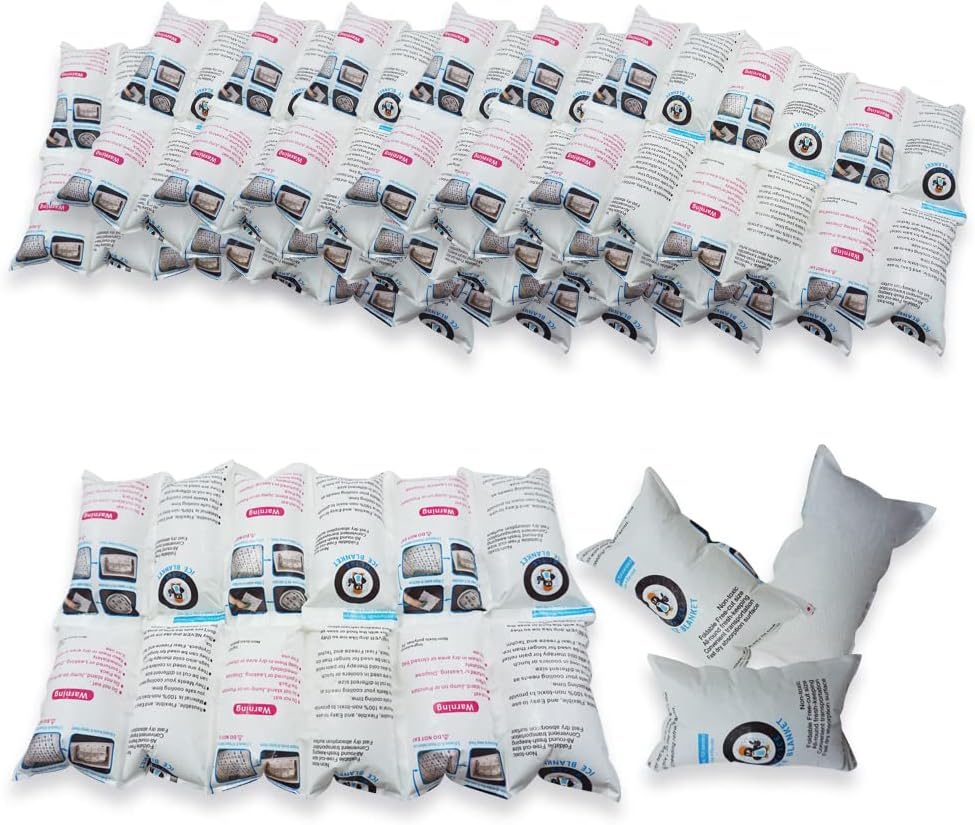 Ice Packs Sheets for Shipping and Cooler, Lunch Box Cold Pack - Long Lasting Cold Dry Ice Pack for Frozen Shipping Food, Flexible Ice Sheet Blankets, 12 Ice Cells Each (7" x 13" - 8 Sheets)