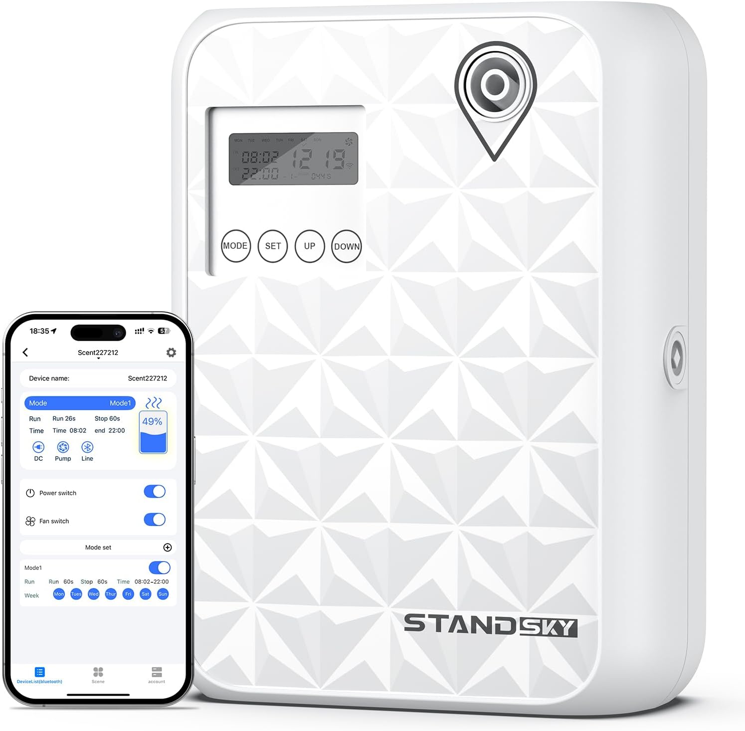 Waterless Essential Oil Diffuser, Hotel Scent Diffuser, Essential Oil Diffuser Large Room Up to 3000 Sq.Ft, 500mL Capacity Home Diffusers for Large Home, Whole House Air Freshener (White)