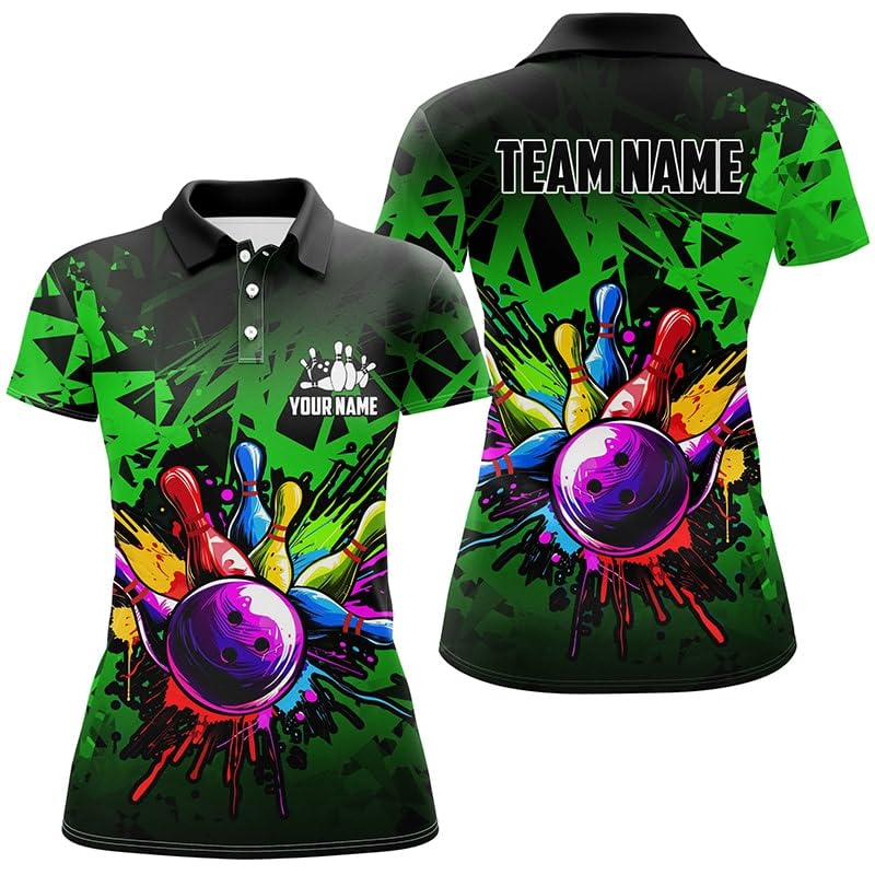 ChipteeAmz Colorful Bowling Jerseys, Custom Unisex Bowling Polo Shirts for Men & Women, Personalized Team Bowling Shirts2