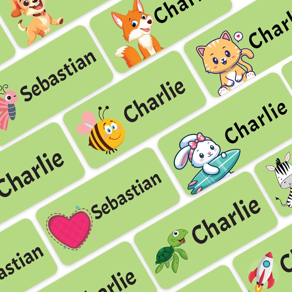 Papa Prints Pack of 100 Personalised Name Tags for Clothes Kids Iron on Name Labels for Clothes Kids (30 x 13 mm) Iron on Name Tags for School Uniform Name Lables