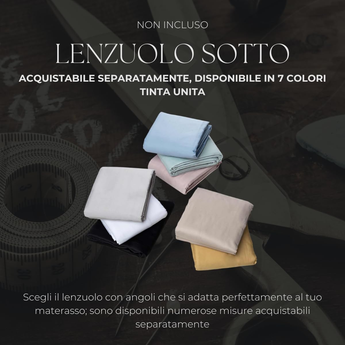 Cassera Casa | Parure Letto Lenzuola Doppia Applicazione Tinta Unita Matrimoniale Raso Cotone 300TC Altissima Qualità Made in Italy | 2 Federe 50x80cm + 1 Lenzuolo Sopra 260x290 || Suite (Naturale)