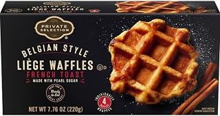 Belgian Style Liège Waffles, French Toast Flavor, Pearl Sugar, Individually Wrapped, Frozen, 4 Count, 7.76 oz