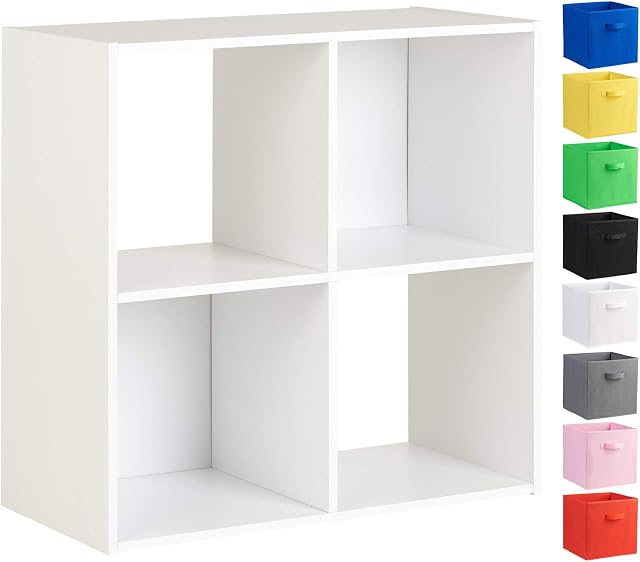 Hartleys White 4 Cube Unit and 2 Storage Drawers - Choice of Colour