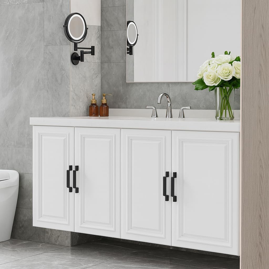 Heavy-Duty Barn Door Handles, 2-Pack 7.5 inch, Black, Rustic Metal Pulls for Sliding, Garage,Shed, Gate, Closet, Drawer