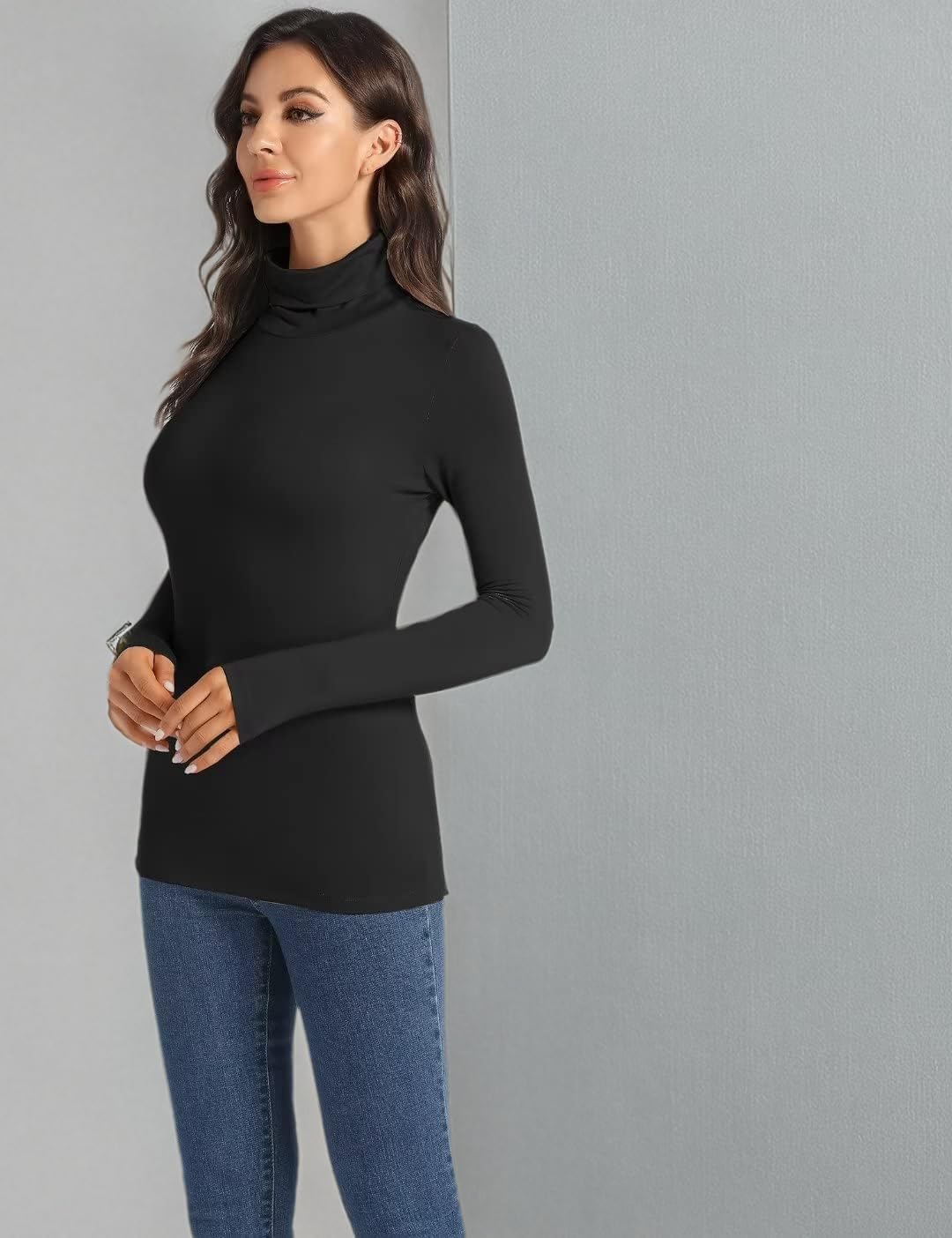 HOPLYNN 3 Pack Turtlenecks Women Long Sleeve Pullover Baselayer Undershirts Tops Turtle Neck Mock Shirts - Image 7