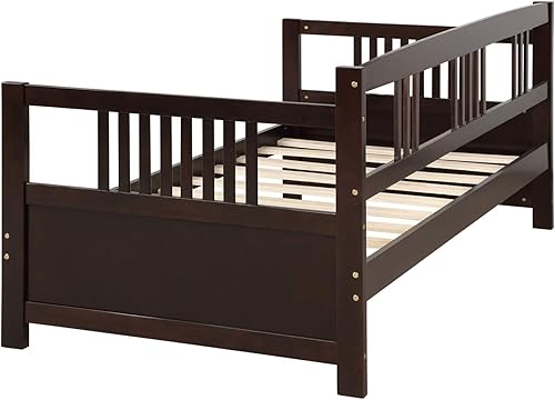 Miniatura 6 de Harper & Bright Designs Marco de sofá cama doble, marco de madera maciza, no necesita somier (espresso)