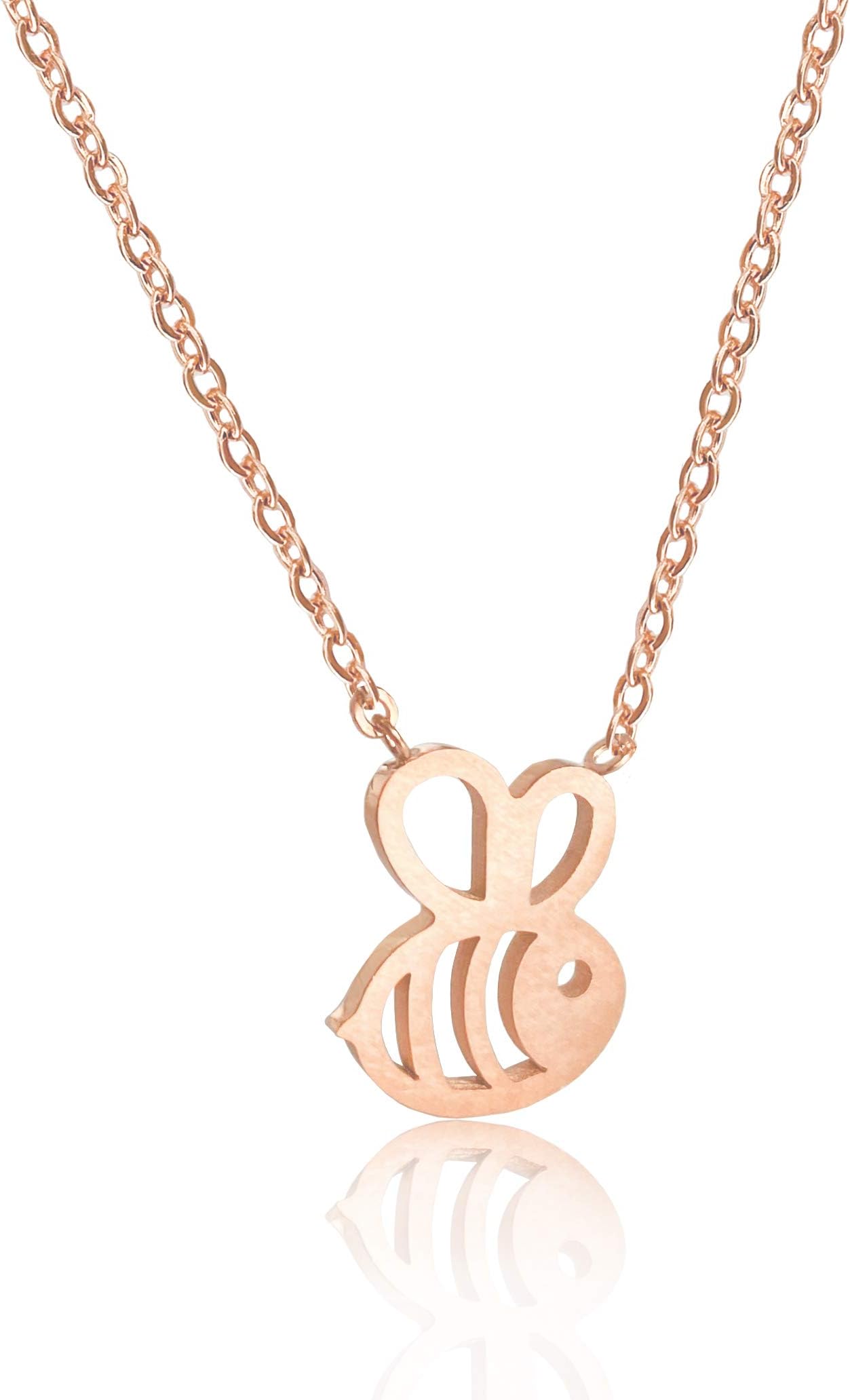 Altitude BoutiqueAltitude Boutique Bumble Bee Necklace, Honey Bee Hive Necklace for Women (Silver, Gold)