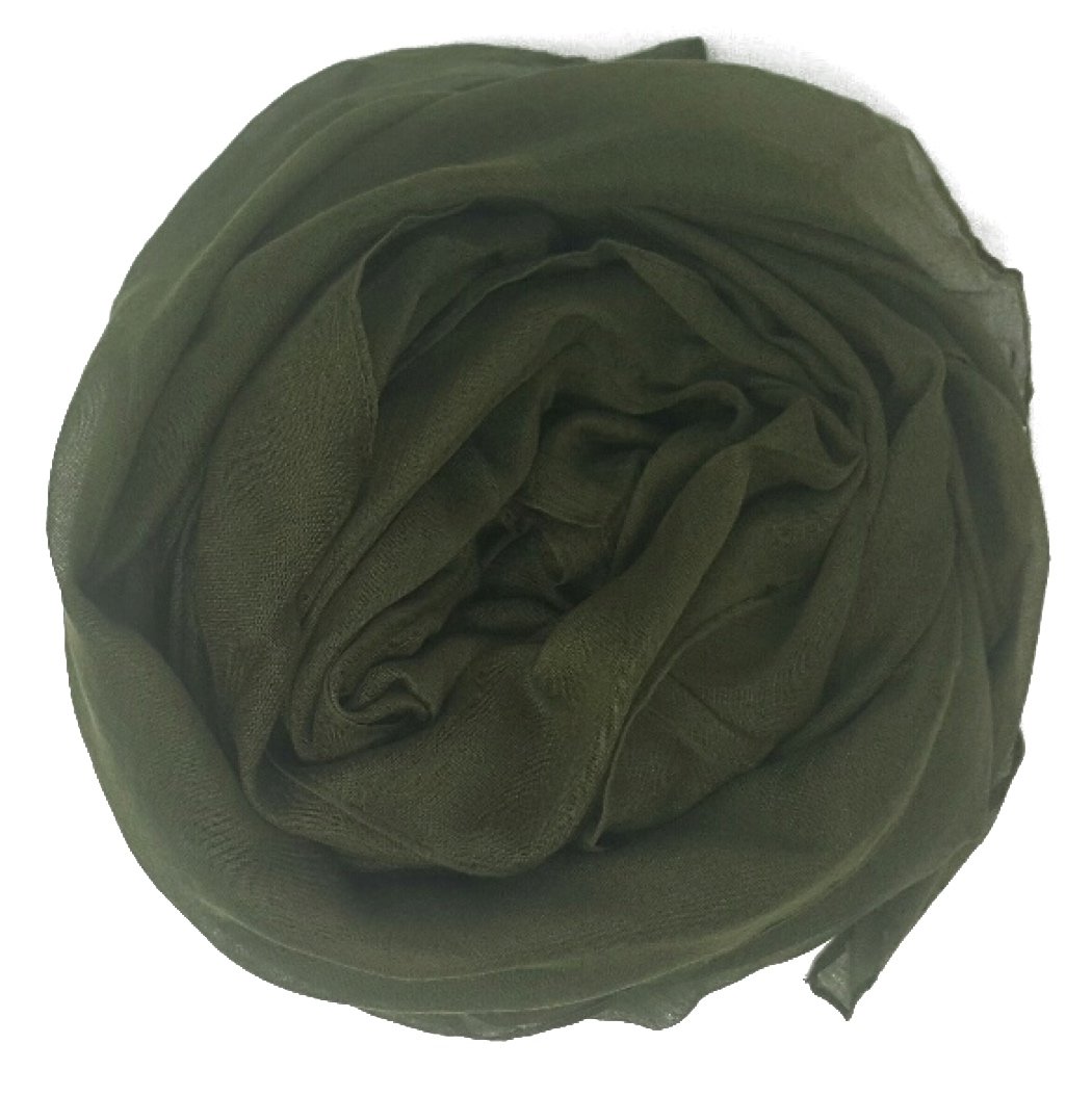 World Of Shawls Women's Bottle Green World Of Scarfs One Scarf Many Ways To Wear : Plain Hijab Sarong Shawl Wrap Cover- Up Sarong Cape (Bottle Green)